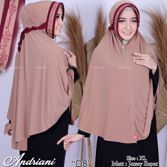 Hijab Andriani tali kriwil bordir B8