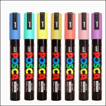 

UNI POSCA PC-5M SET 7 PASTEL MARKER POSTER PAINT - TANPA KEMASAN