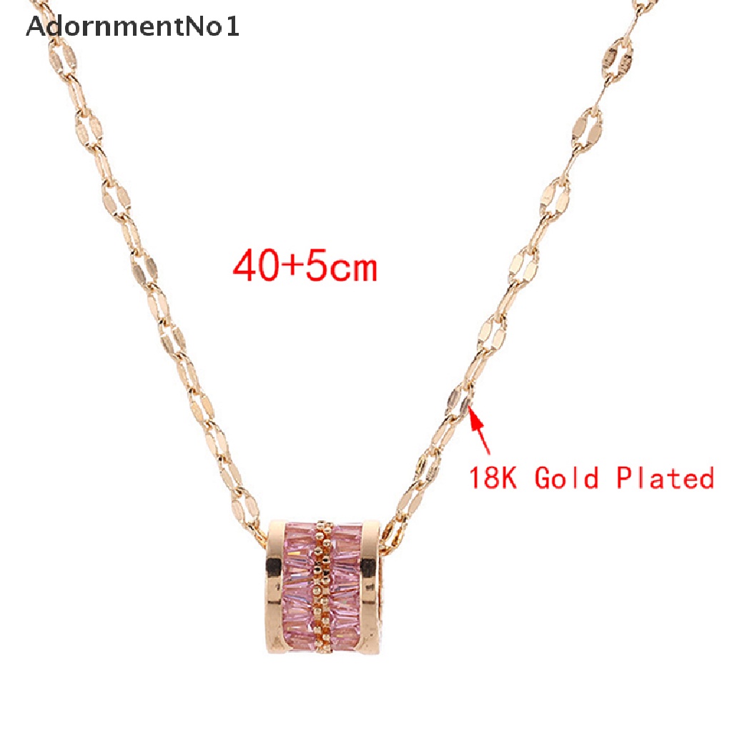 (AdornmentNo1) Kalung Rantai Dengan Liontin Kristal Keberuntungan Gaya Korea Untuk Wanita / Pesta Pernikahan