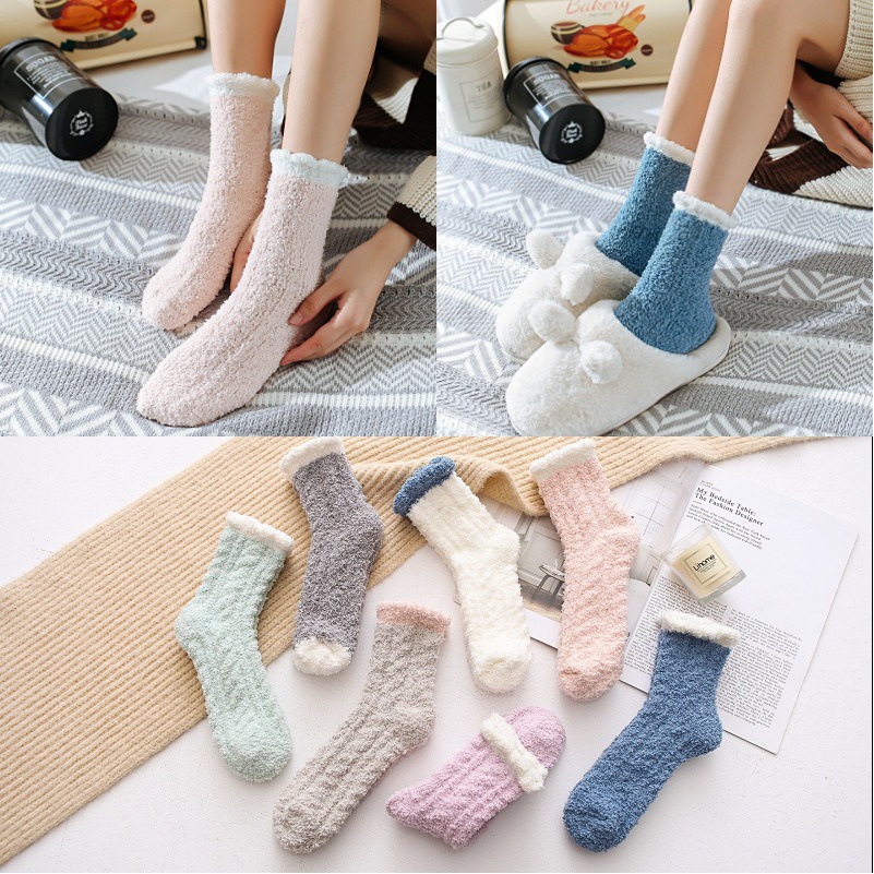 Kaos Kaki Winter Wanita Casual Tebal Hangat Winter Socks Japanese Style Untuk Musim Dingin