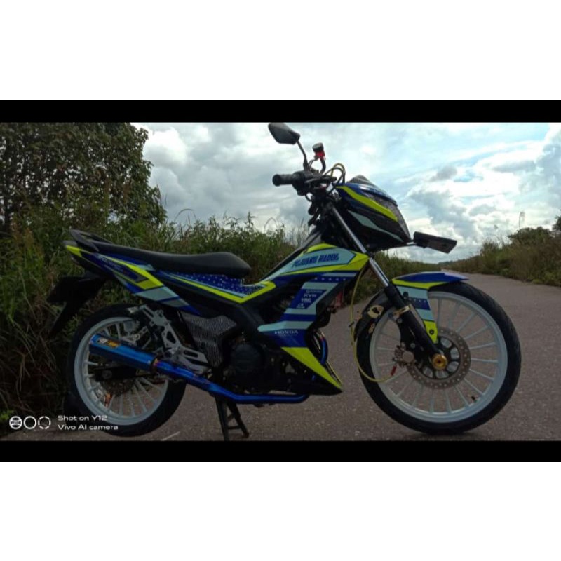 DECAL CUSTOM SUKA SUKA HONDA SONIC 150R / STICKER VARIASI KOMBINASI FLOW STABILO/Oren SATABILO/PINK 