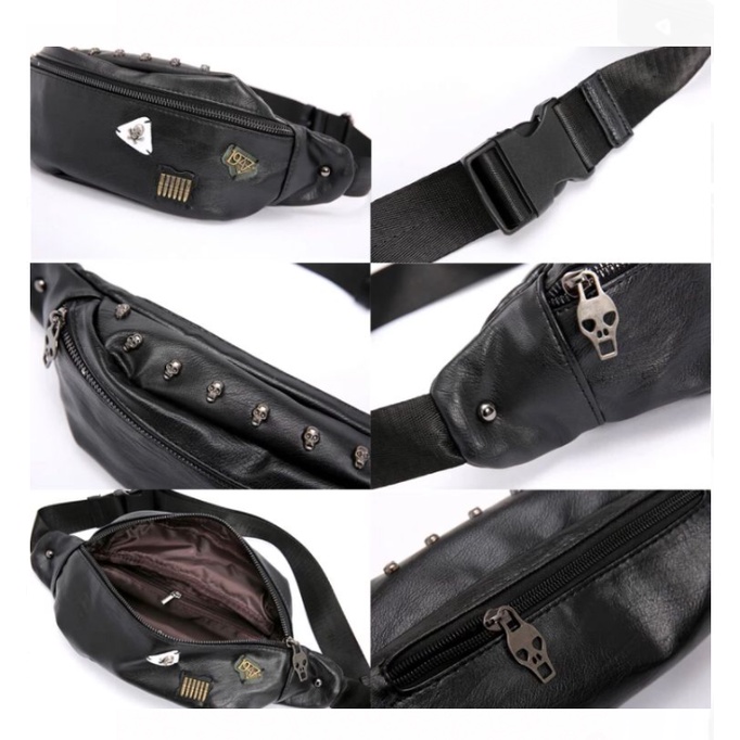 Tas Selempang Bahu Pinggang Belt Kulit Pria Import J5