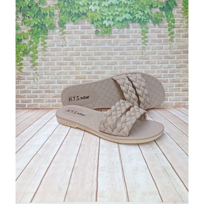 hys 2063 sandal karet wanita sandal jelly rajut peremuan terbaru produk impor