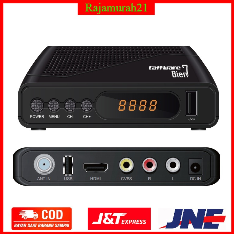 Taffware Bien7 Digital Satellite TV Box Receiver 1080P DVB-T2 - 7RMP0IBK - Black