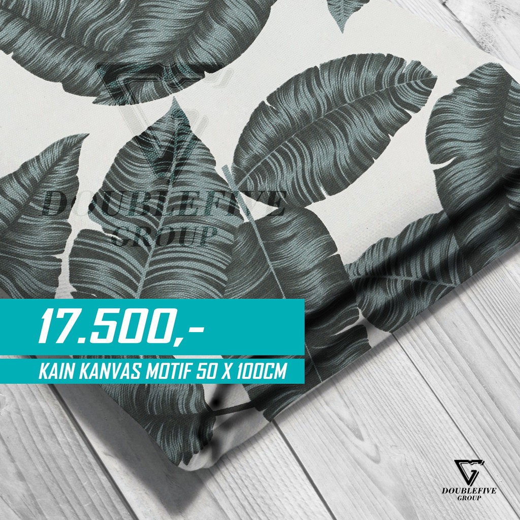 Kain Kanvas Meteran Motif 50 x 100 Cm - Daun Pisang