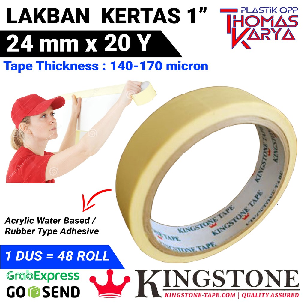 

Lakban Kertas 1 Inch / Masking Tape 24mm x 20 Yard