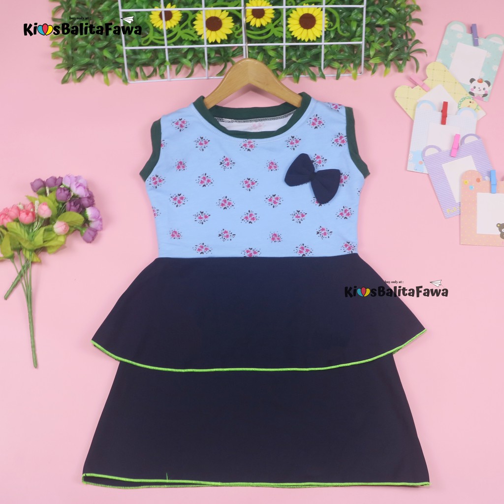 Dress Viona Kensi uk 3-4 Tahun / Dres Pita Anak Perempuan KensiHarian Balita Gaun Import