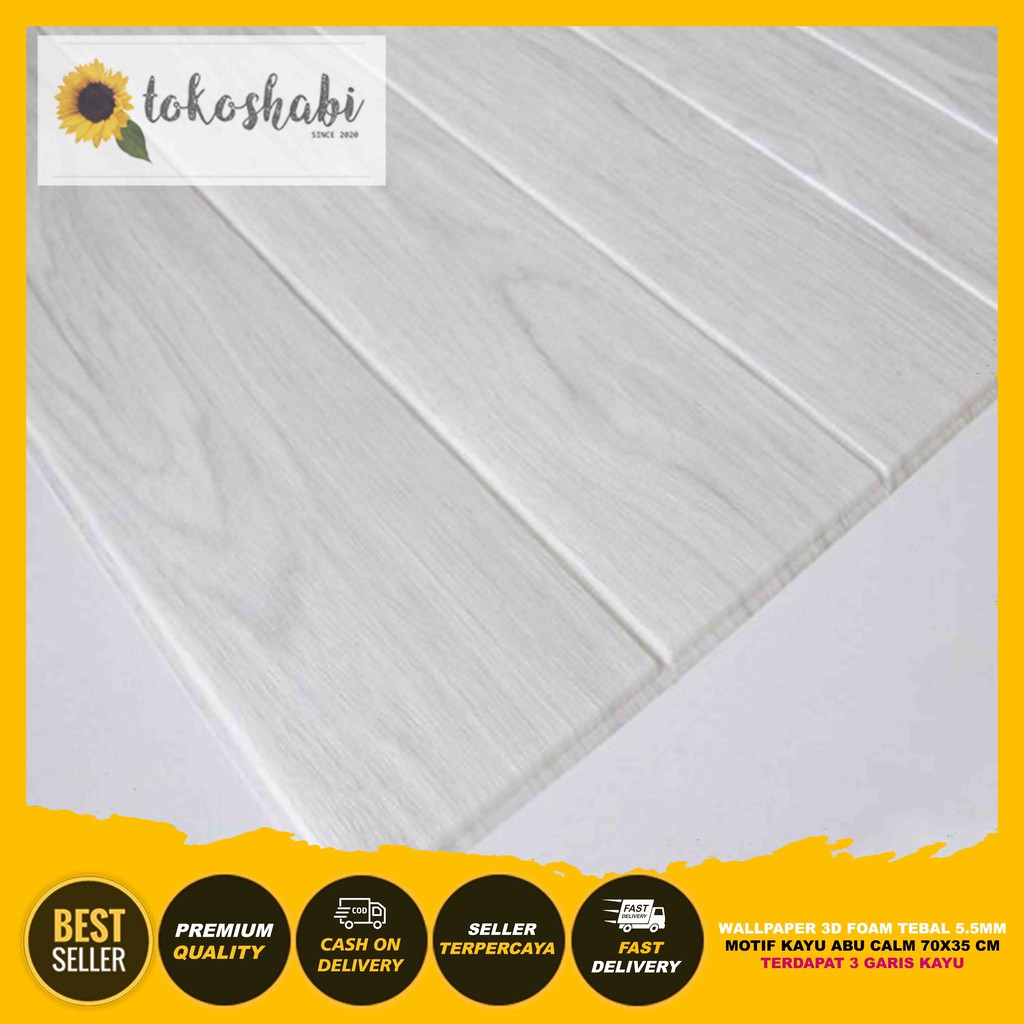 Wallpaper Dinding 3D Foam Kayu Ketebalan 5.5mm-4