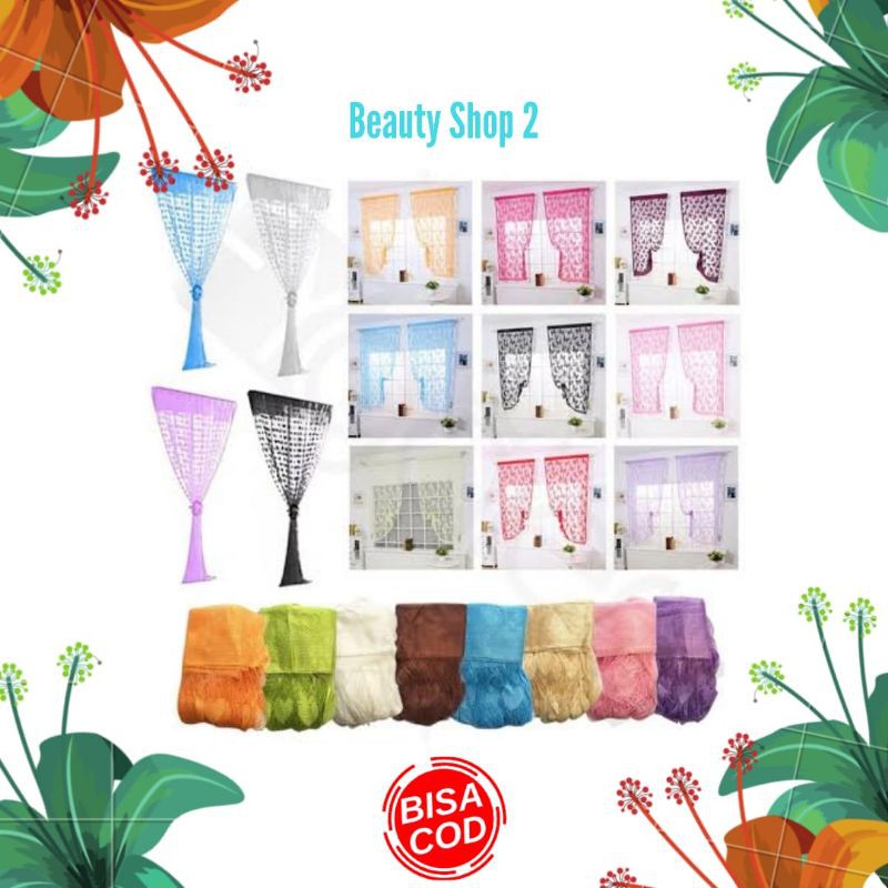 Tirai Benang Baichuan Motif Love - Korden Hias Pintu dan Jendela - TIRAI JENDELA / tirai benang kama