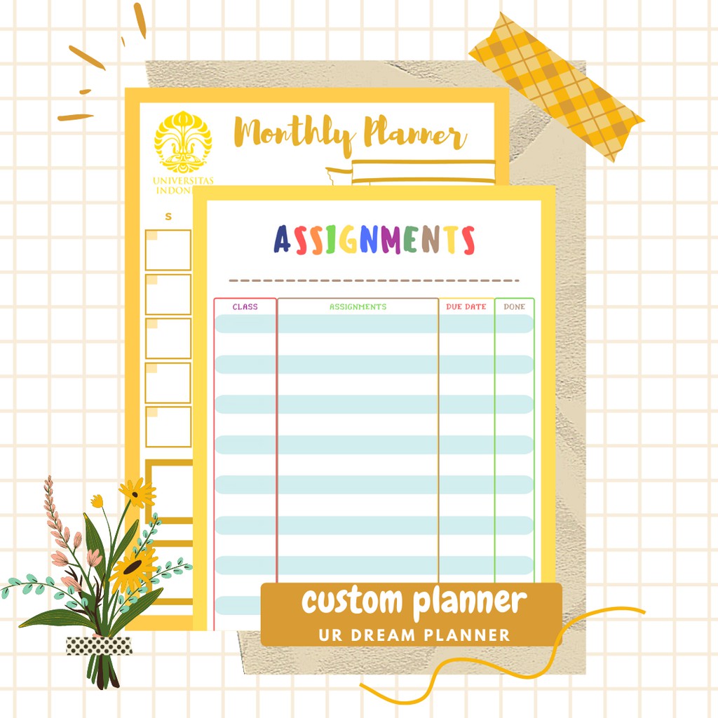 A5 B5 Custom Planner Set Isi Insert Binder Aesthetic