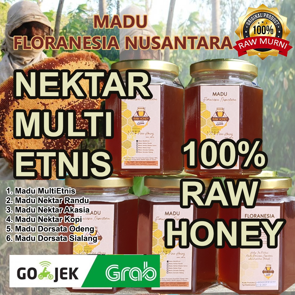 

MADU FLORANESIA NUSANTARA - 400gram - MADU MULTIETNIS - 100% Murni RAW HONEY - Madu Kualitas Premium