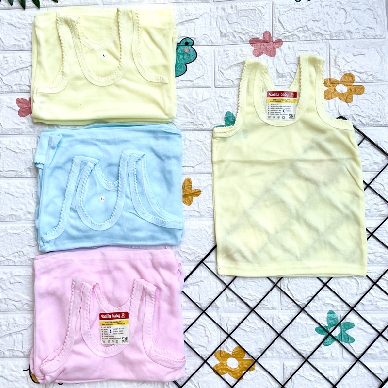 singlet bayi/ kaos dalam bayi usia 0-12 bulan 6 pcs