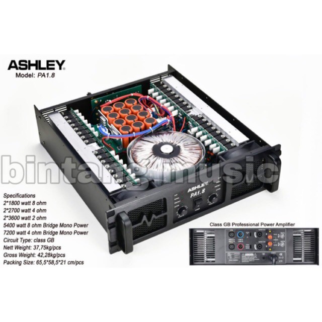 Promo Harga Murah  Power Amplifier ashley PA 1.8 Professional ORIGINAL ashley Pa 1.8