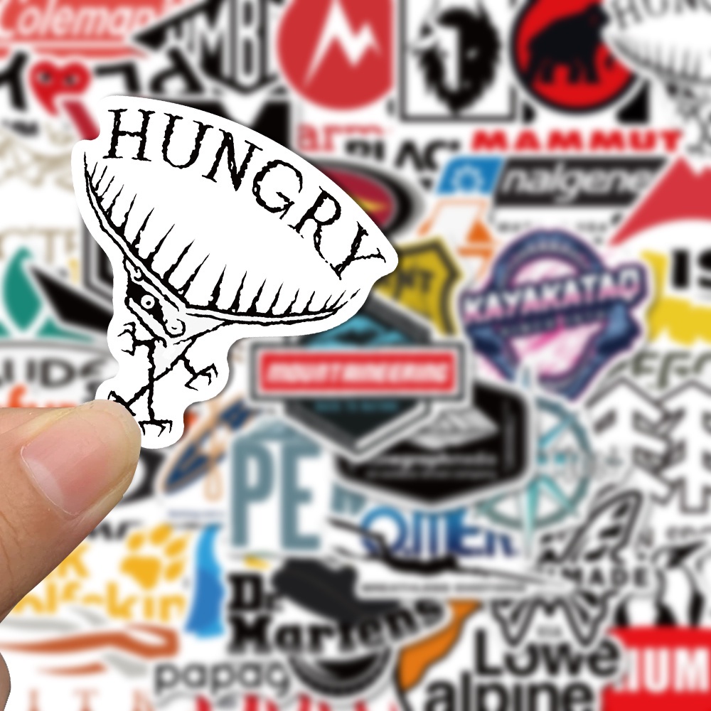 50pcs Stiker Logo Brand Anti Air Untuk Dekorasi Laptop / Outdoor