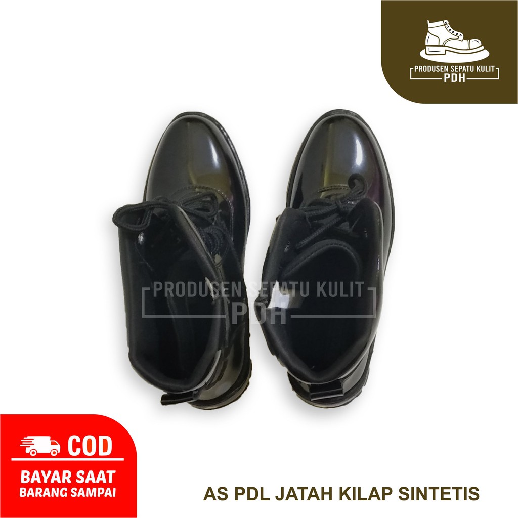 SEPATU PDL NINJA RADIAL KULIT KILAP COCOK BUAT BANSER KOKAM MENWA