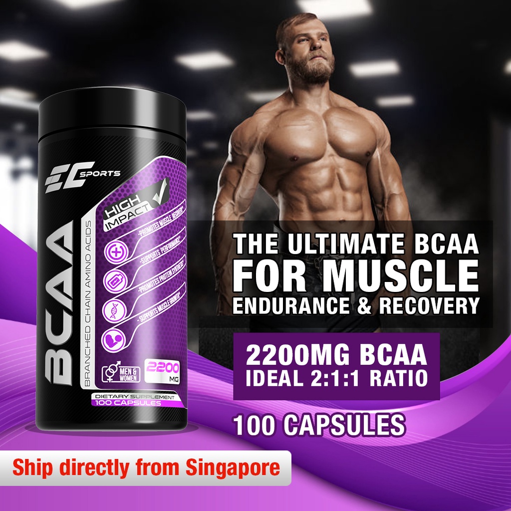 [Ship from Singapore] EC Sports BCAA - Suplemen Kesehatan Mengandung Asam Amino - Suplemen Olahraga,