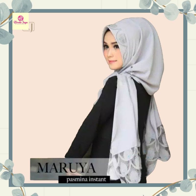 Pashmina Instan Tali Pad Maruya Pasmina Renda Realpicture Phasmina Bubblecrep Original PashtanMaruya-1