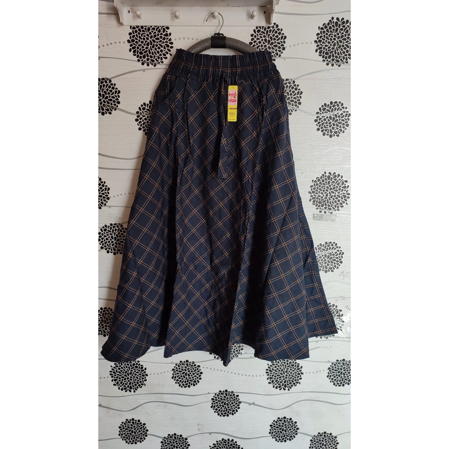ROK FLANEL IMPORT PANJANG/ROK TARTAN/ROK KOTAK PAYUNG-Ap
