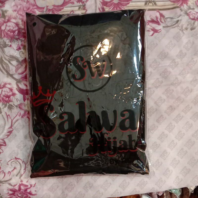 TERBARU!! KHIMAR 2LAYER BERSWAROSKY CHANEL-HITAM