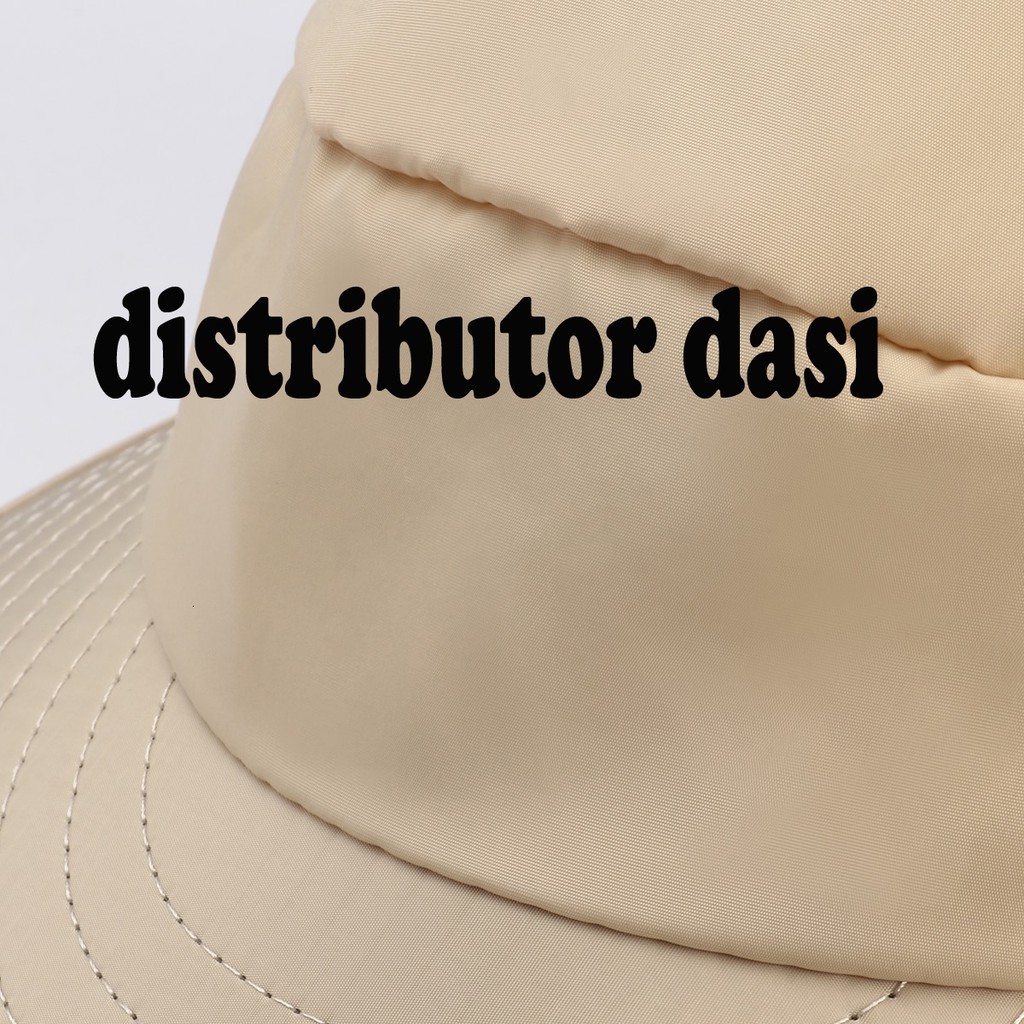 Topi Pantai Lipat Korea Outdoor Aksen Bunga Grosir