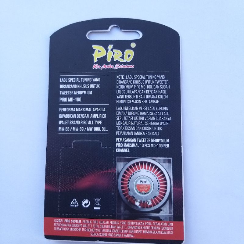 Suara Panggil Walet MD 100 khusus Tweeter Panggil Puter Piro MD 100
