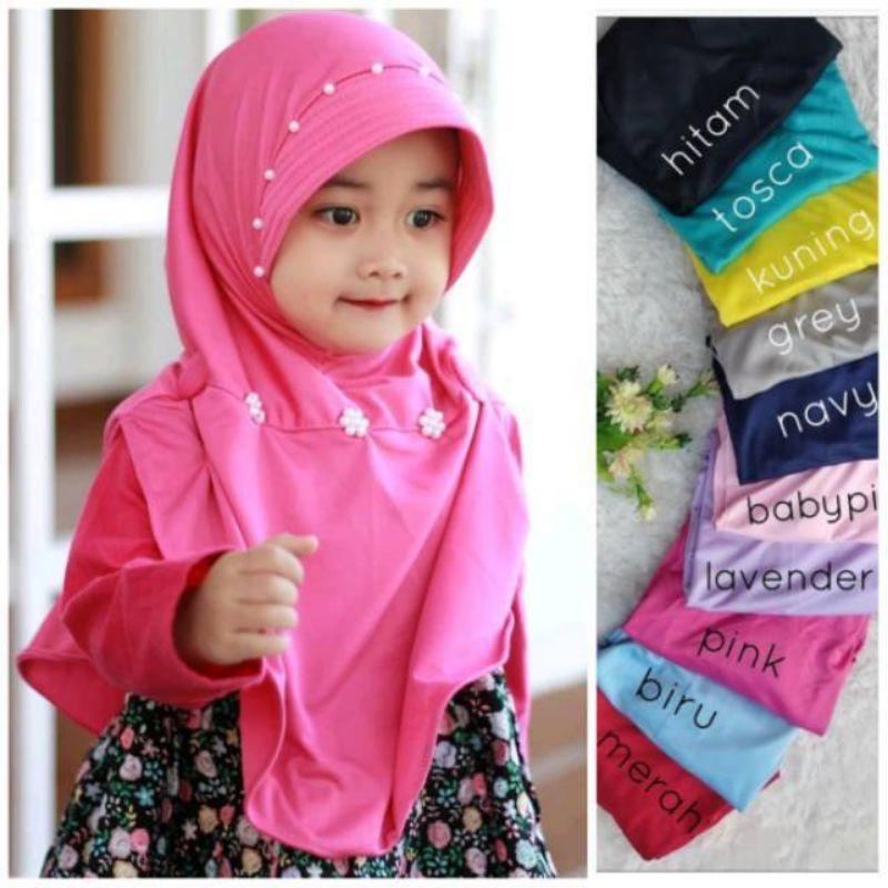 Jilbab anak lol led musik 3-8 tahun mutiara tali / JILBAB ANAK LOL LED MUSIK ANAK TK SD