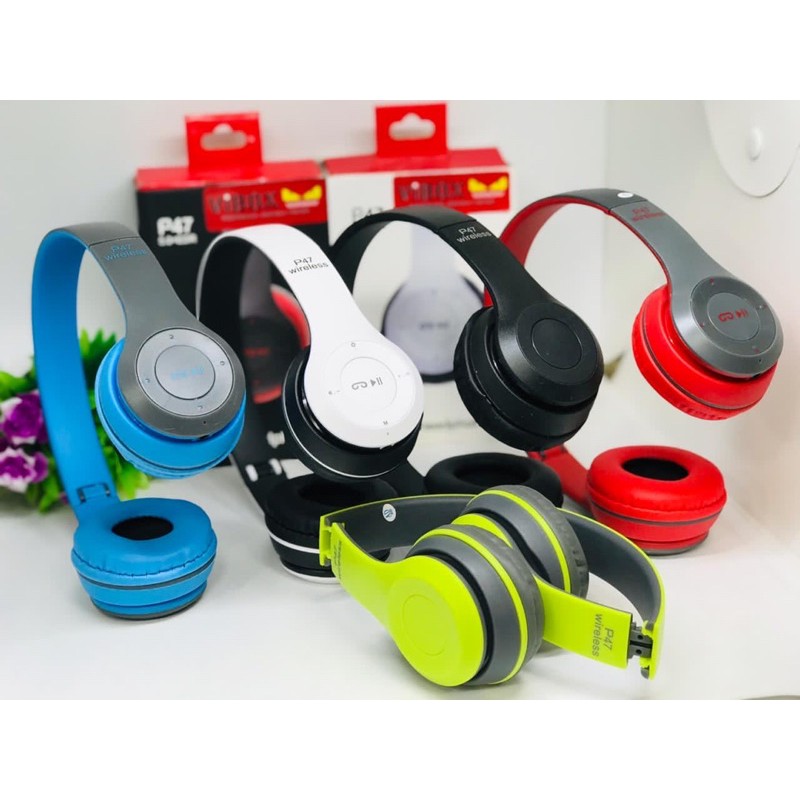 HEADPHONE BLUETOOTH BANDO P47 VIBOX SOFT COLOUR