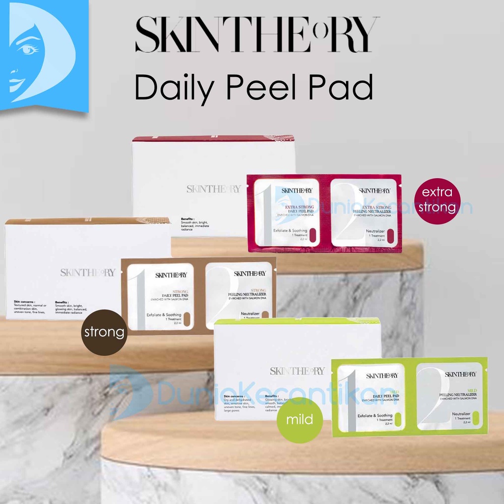 Skin Theory Daily Peel Pad Mild / Strong / Extra Strong Enriched With DNA Salmon Exfoliating Tissue Peeling SkinTheory Exfoliasi Mengangkat Sel Kulit Mati