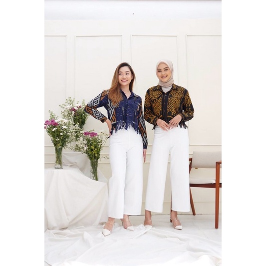 ATASAN ALIFIA TOP TENUN DEBBY STORE BLUS KANTOR ATASAN ETNIK KEKINIAN || OUTER TENUN WANITA || OUTER TENUN || ATASAN TENUN WANITA || ATASAN TENUN || OUTER WANITA