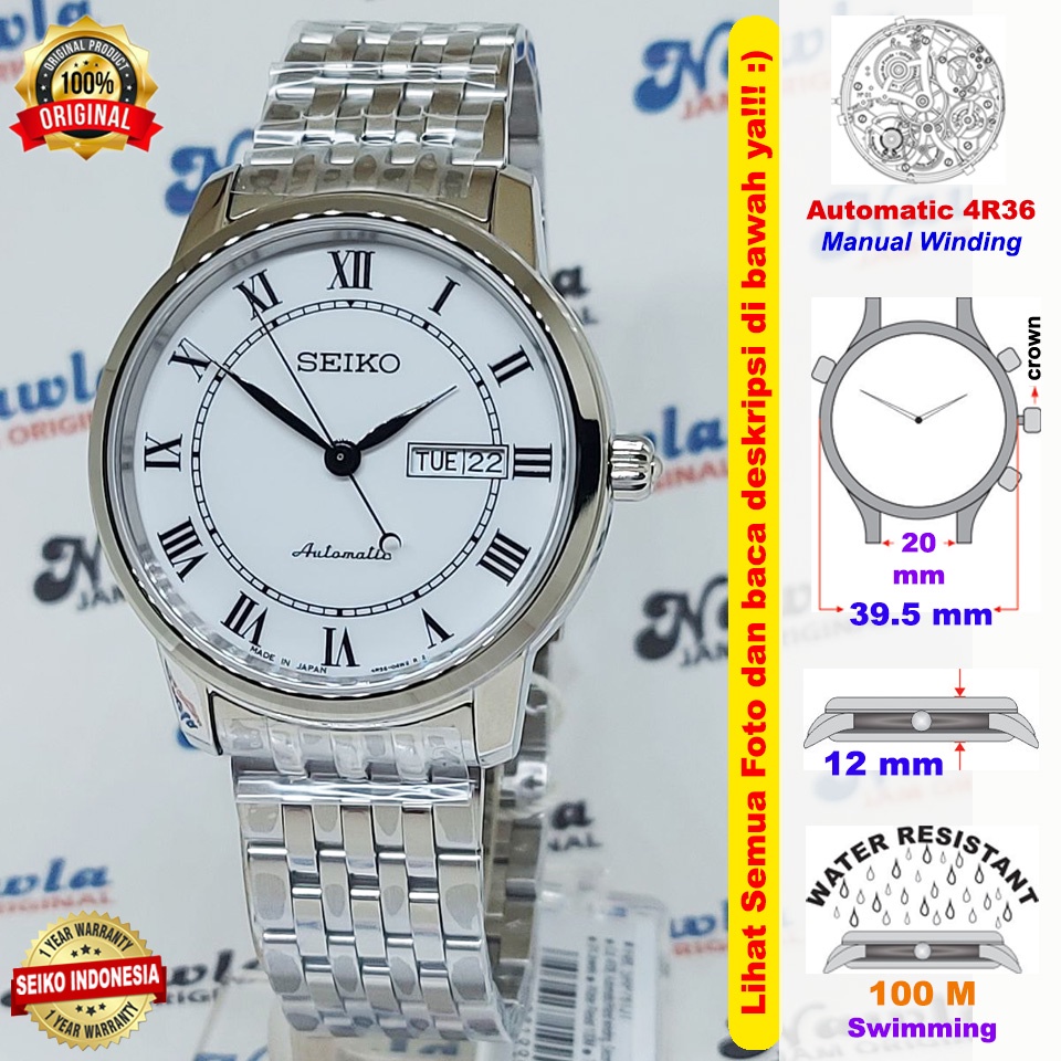 Seiko Presage SRP761J1 Sapphire White Dial - Jam Tangan Pria SRP761