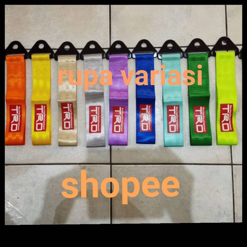 towing strap tali kain derek mobil / motor universal merah biru hitam mugen trd momo