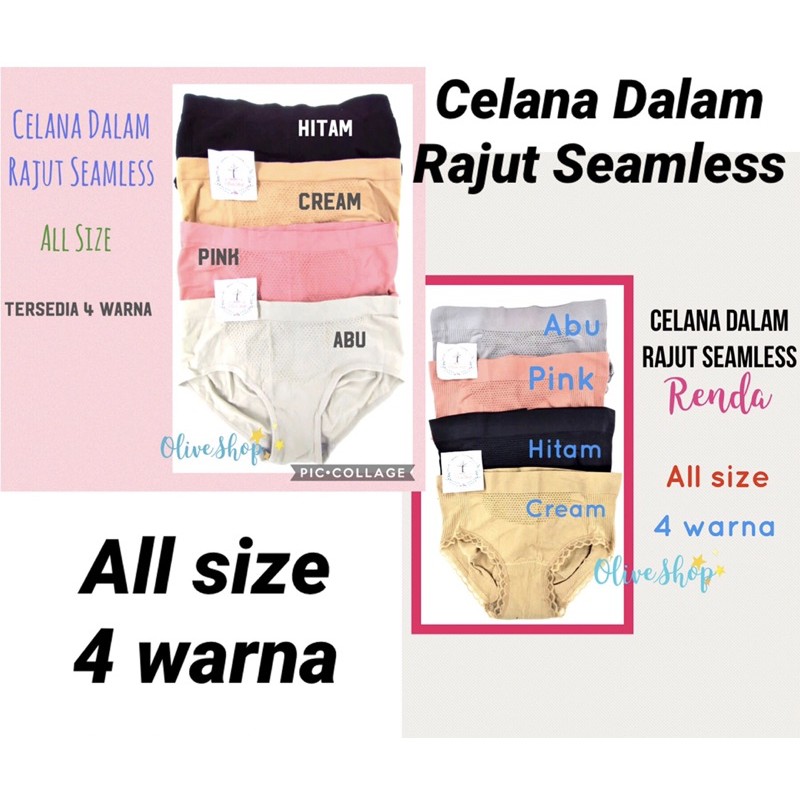 OliveShop ❤️ CD Celana Dalam Rajut Pori Seamless Renda Breathable Anti Bakteri