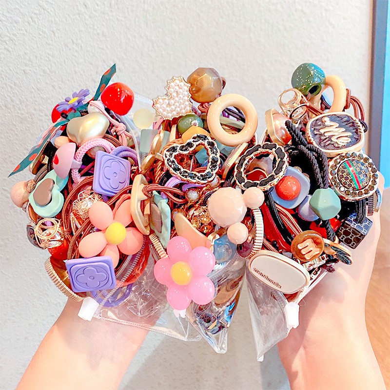 IKATAN RAMBUT KOREA IMPORT / IKAT RAMBUT KARET MOTIF KOREA STYLE / AKSESORIS RAMBUT KOREA / KARET GELANG RAMBUT-4