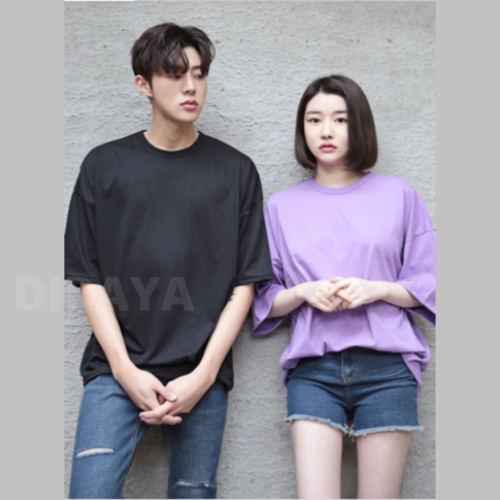 Diraya Kaos Oversize Korea Pria &amp; Wanita Unisex Cotton Combed Premium Big Size Korean Style Tshirt