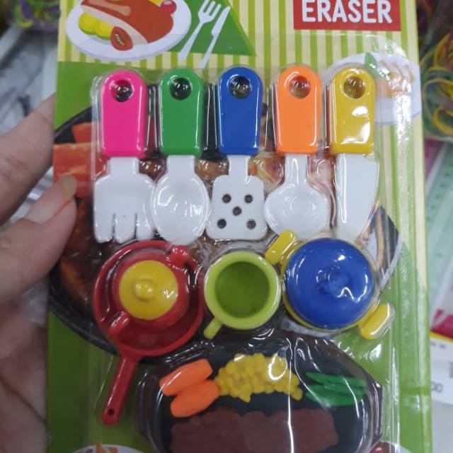 

Penghapus Pensil / Eraser Pencil 3D Set Karakter Western Food