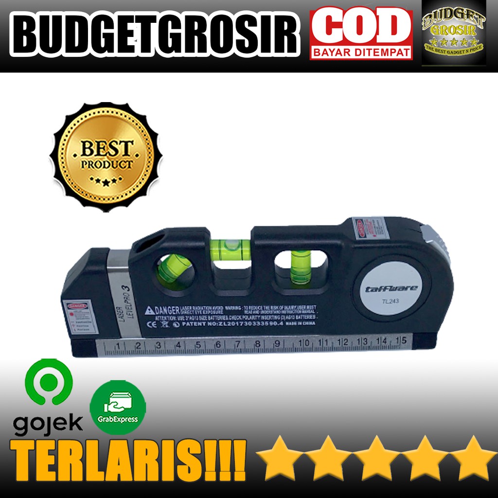 

Penggaris Laser Horizontal Vertical 250CM + Waterpass - TL243--Taffware