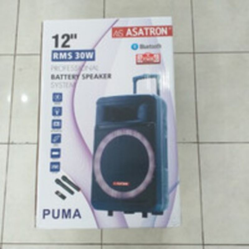 Speaker Portable Meeting 12 inch PUMA ASATRON  + 2 mic / Party Speaker Aktif