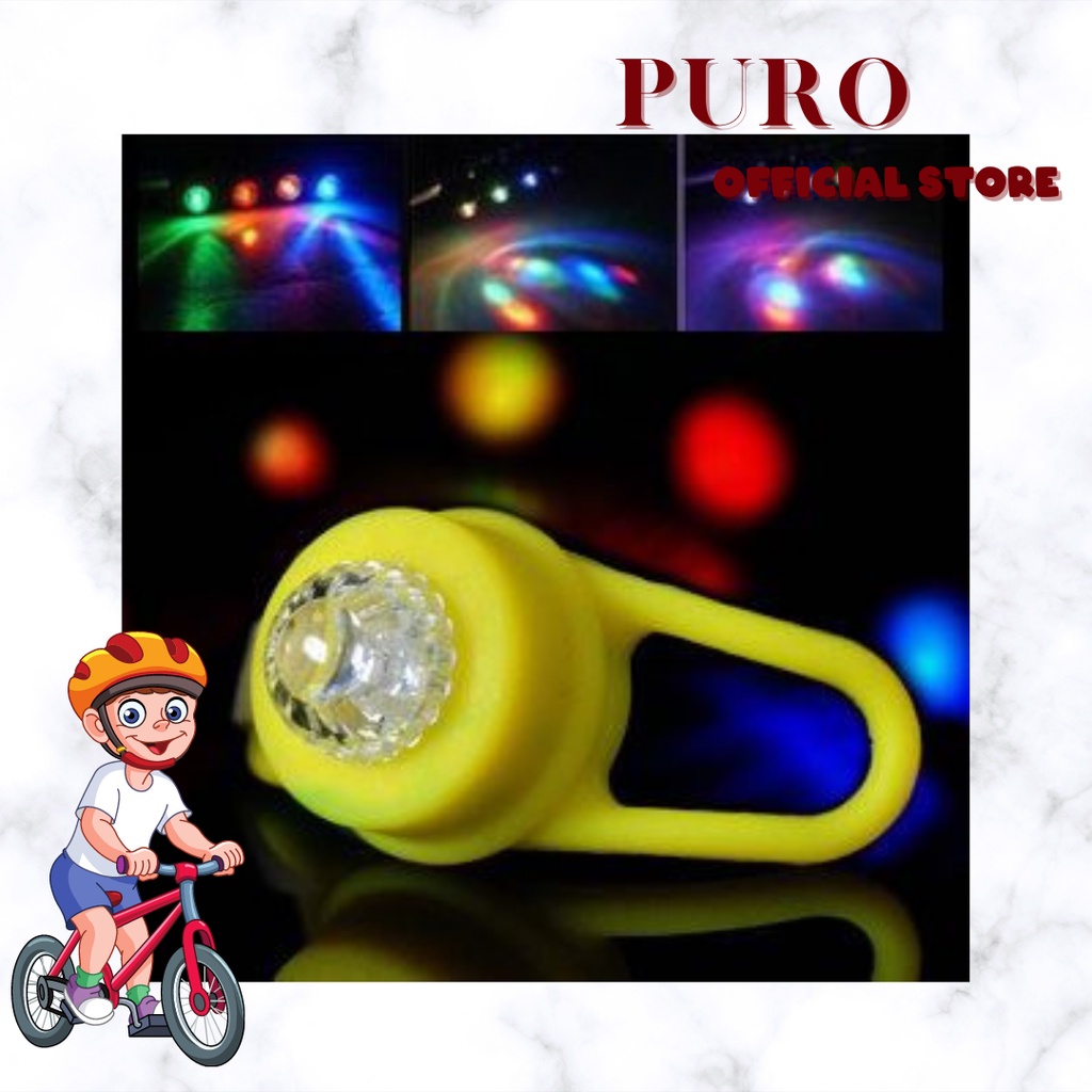 Bicycle LED Light Front isi 2pcs / Rear Lampu Sepeda STROBO SILICON LED Depan / Belakang Silikon Lampu Sepeda