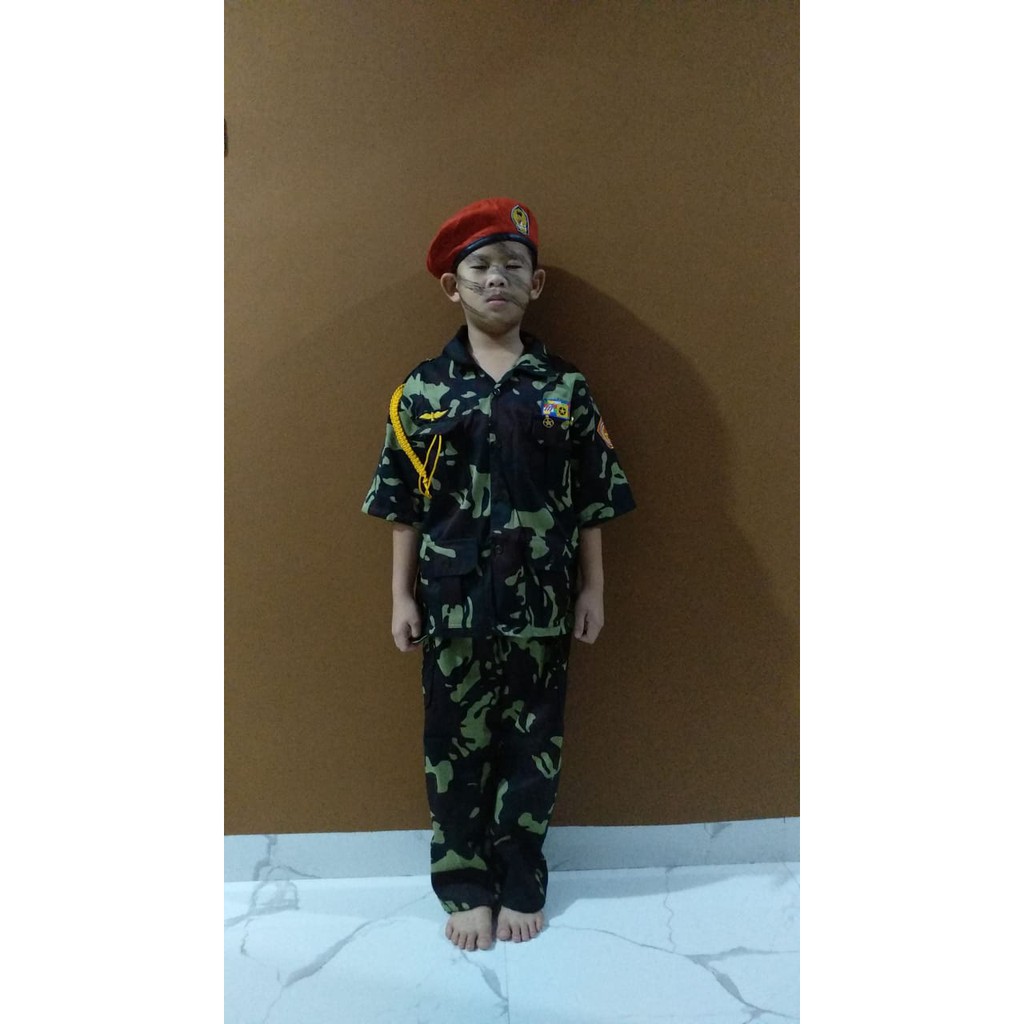 SB Collection Stelan Seragam Idza Profesi TNI Tentara Abri Baret Kostum Baju Anak Cilik Laki-Laki