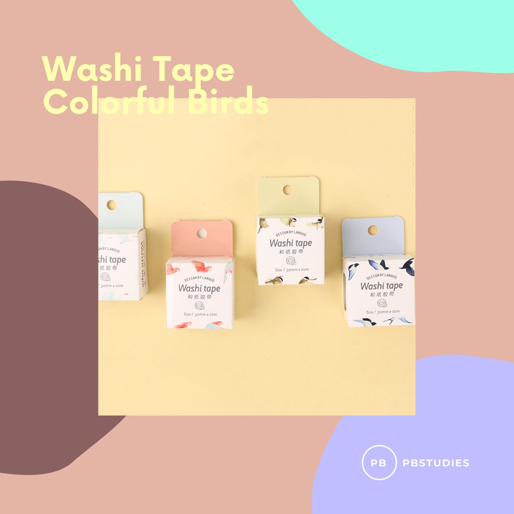

BIRD WASHI TAPES MURAH MASKING TAPE COLORFUL FLYING BIRD LANGUO