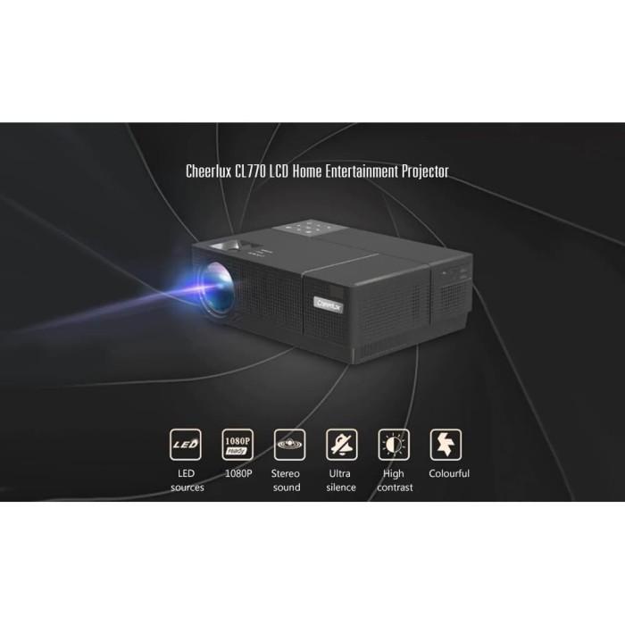 CHEERLUX CL770 Home Full HD 4000 Lumens Projector - NEW CL760 KILLER - Black