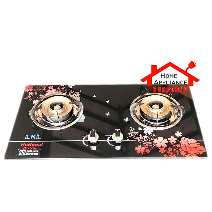 Produk Unggulan] Kompor Tanam Duduk Gas Kaca Lkl 2 Tungku Kompor Kaca Lkl