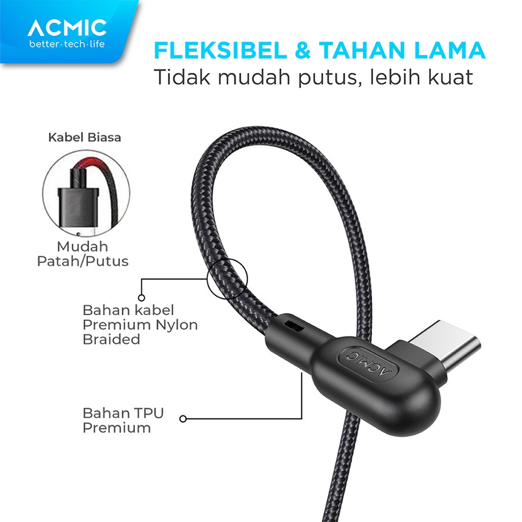 ACMIC GAMELINE L100 Kabel Gaming Fast Charging Data Charger Cable