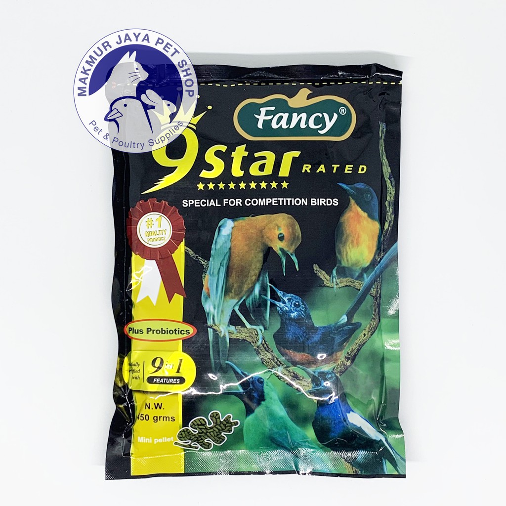 Pakan Burung Fancy 9 Star Probiotics Hijau 450 gram