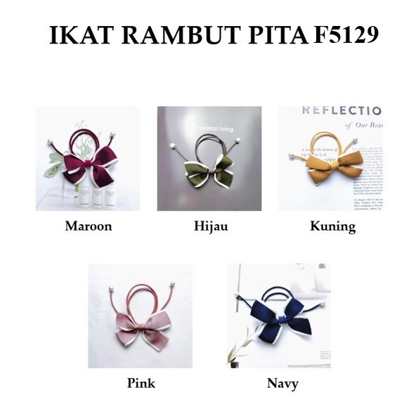 COD - F5129 Ikat Rambut Pita Fashion Korea / Ikat Rambut Fashion Wanita / Ribbon Hair Tie / Kuncir Rambut-1