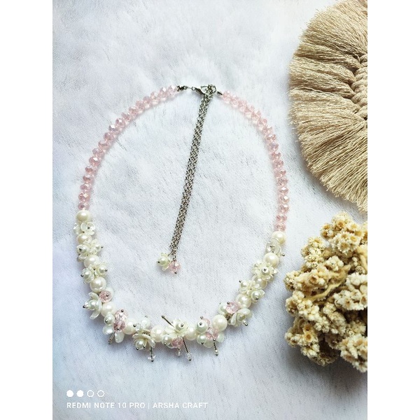 PREMIUM CRYSTAL BEADS NECKLACE - KALUNG DAILY HIJAB/Arsha Craft Medan