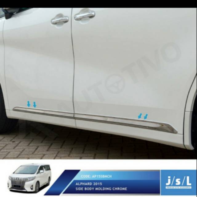 List body samping chrome side body molding chrome all new Alphard jsl