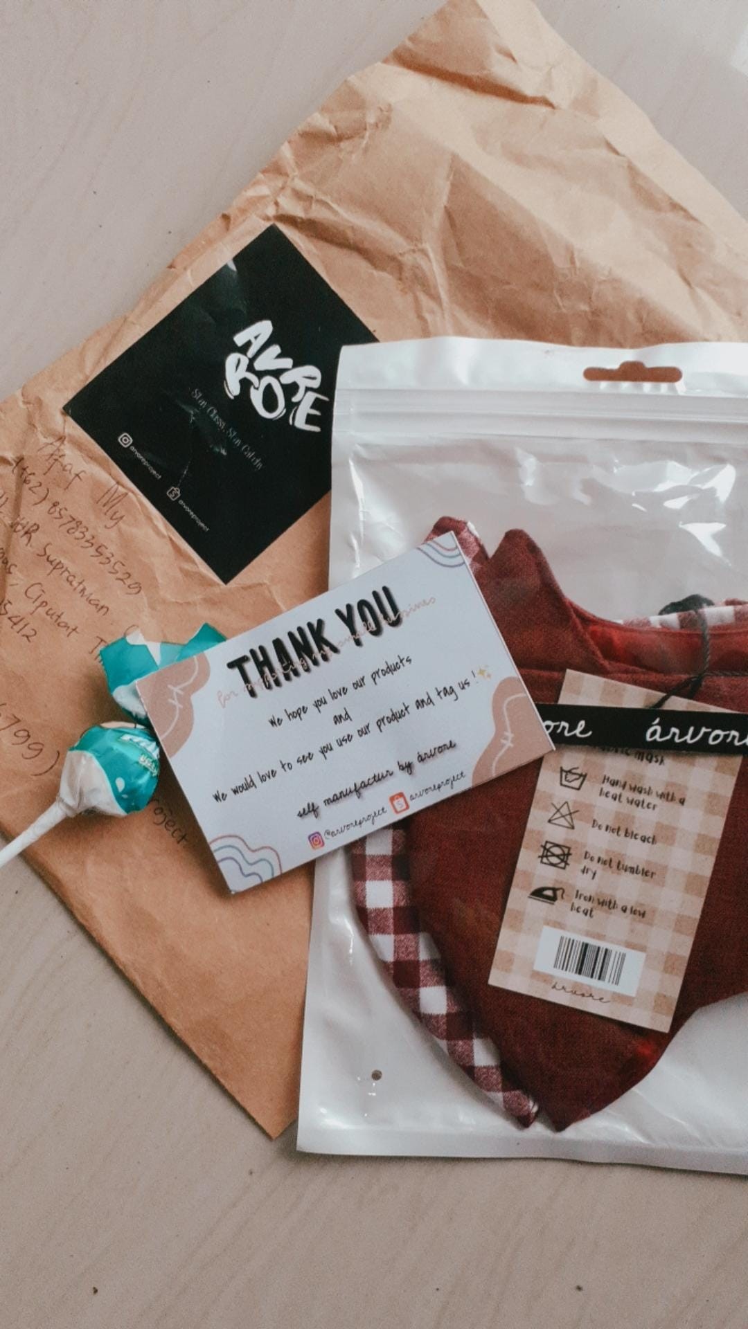 Masker Kain Aesthetic (evoo Design) Gigham Series By Arvore