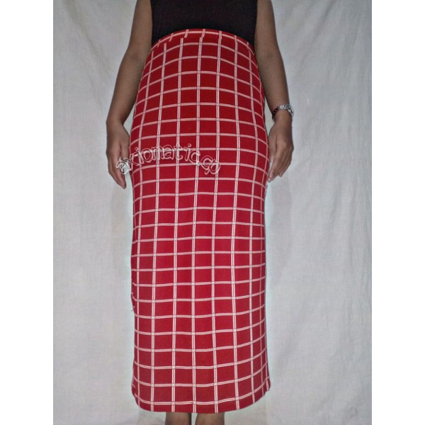 Rok Maxi Merah Kotak-Kotak