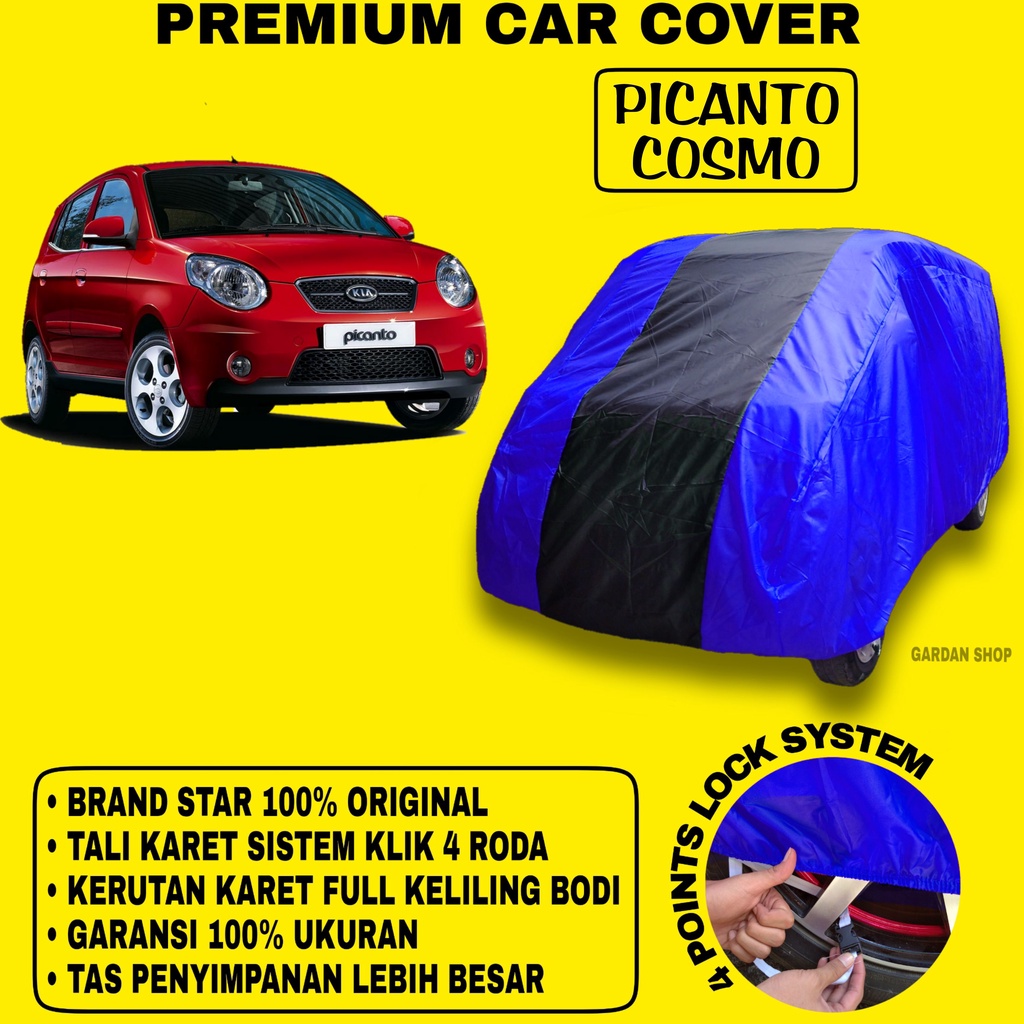 Body Cover PICANTO COSMO BIRU HITAM Penutup Bodi Mobil Picanto Cosmo Waterproof PREMIUM